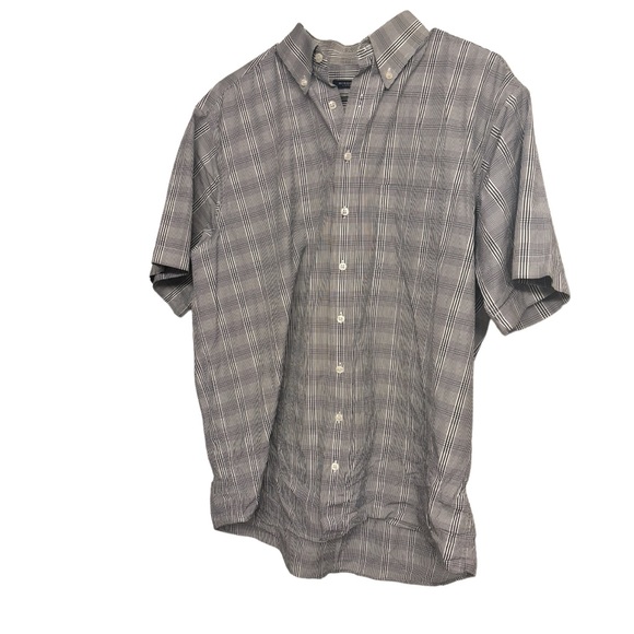 Burberry Other - Burberry London Gray Plaid Short Sleeve Button Up Pocket 100% Cotton Mens Sz XL